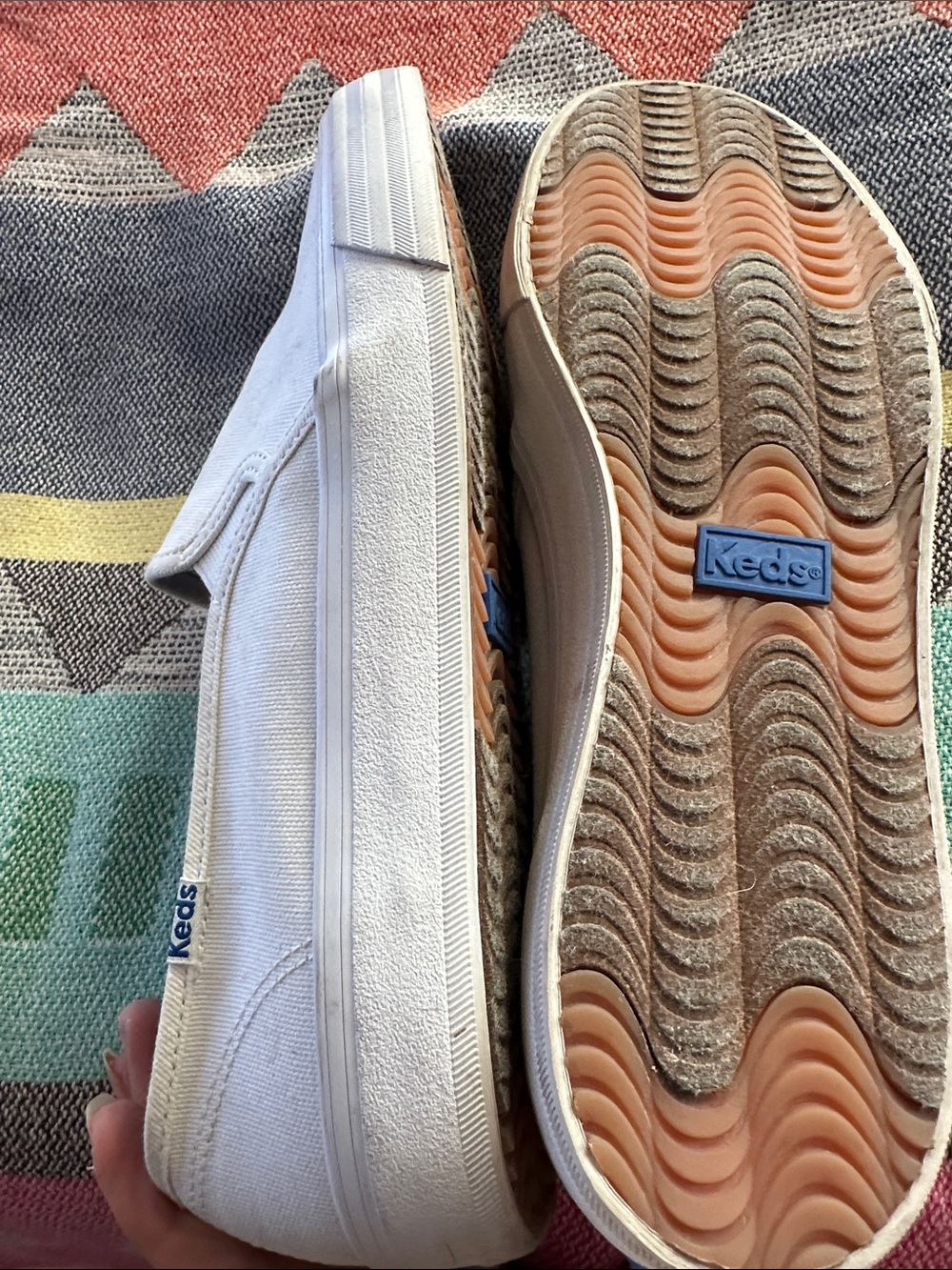 Keds Women’s Slip-On Canvas Sneakers in White 9.5 - Picture 4 of 6